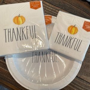 Rae Dunn Thankful Thanksgiving Paper Plates & Napkins